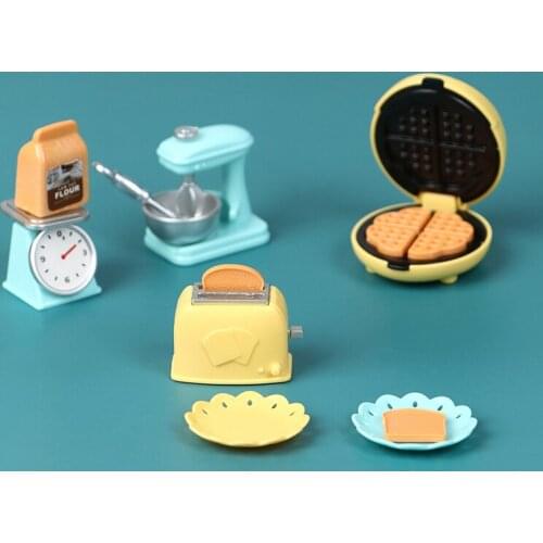 1/12 Dollhouse Miniature Kitchen Set Bread machine Blender Electronic scales