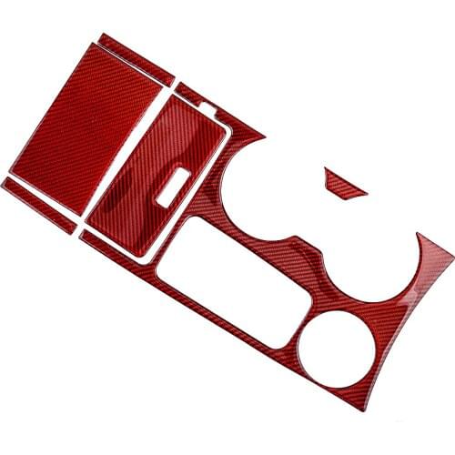 1 Set Red Carbon Fiber Console Gear Shift Box Panel Covers Trims Car Fit for Ford Explorer 2013 2014 2015 2016 2017 2018 2019