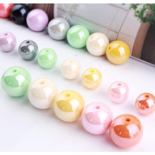 10pcs Korean Candy Color Jewelry Perforated Beads Diy Hair Accessories Bracelet for Women Material Earring Necklace Accessories