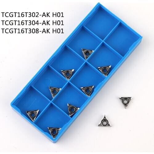 10pcs TCGT16T302 TCGT16T304 TCGT16T308-AK H01 Aluminum Turning Inserts KORLOY Carbide CNC Lathe Cutter Aluminum Copper Tool