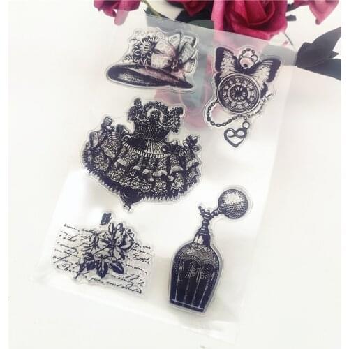 11*16CM Retro Skirt Transparent Seal Clear Stamps Silicone Seal Roller Stamps DIY Scrapbook Album / Card Christmas Wedding