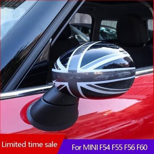2 pcs Car Exterior Rearview Mirror Protction Cover Decoration Car Styling For BMW MINI COOPER S ONE F54 F55 F56 F60 Right rudder