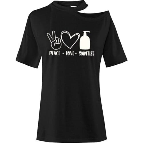 2021 Peace Love Sanitize T Shirt Funny Quarantine T-Shirt Unsex Social Distancing Shirts Wash Your Hands Stay Home Tee Tops