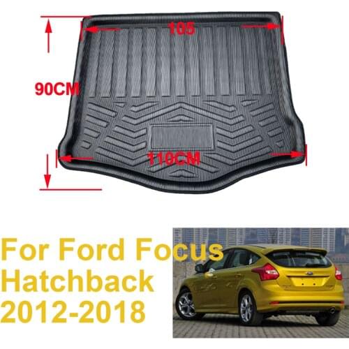 Car Trunk Tray For Ford Focus 12-18 Boot Mat Rear Trunk Liner Cargo Floor Tray Carpet Mud Kick Protector Cover