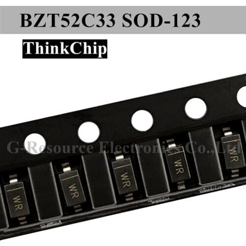 100pcs) BZT52C33 SOD-123 BZT52 33V SOD123 SMD 1206 Voltage Stabilized Diode (Marking WR)