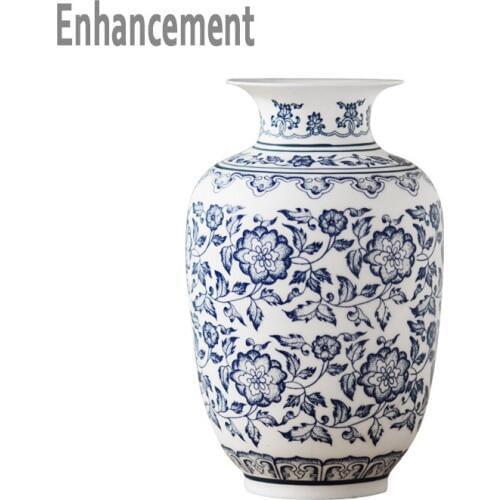 Blue and White Porcelain Vases Interlocking Lotus Design Flower Ceramic Vase Handmade Home Decoration Jingdezhen Flower Vases