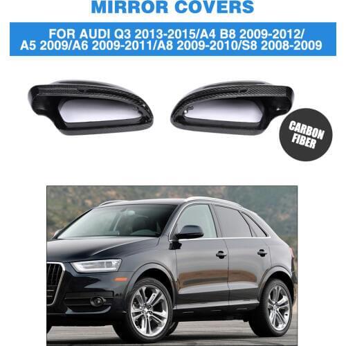 2PCS/Set Carbon Fiber Rearview Mirror Caps Without Side Assist for Audi Q3 13-15 A4 09-12 A5 2009 A6 09-11 A8 09-10 S8 08-09