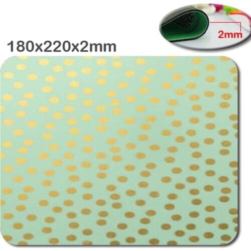 Mairuige 180x22OX2MM Chic Mint Gold Confetti Dots Mouse Pad Great Office Accessory and Gift
