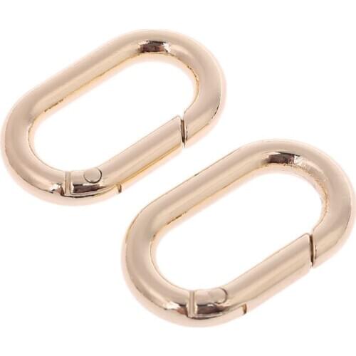 Metal Spring Oval Ring Keyring Leather Bag Belt Strap Buckle Dog Chain Snap Clasp