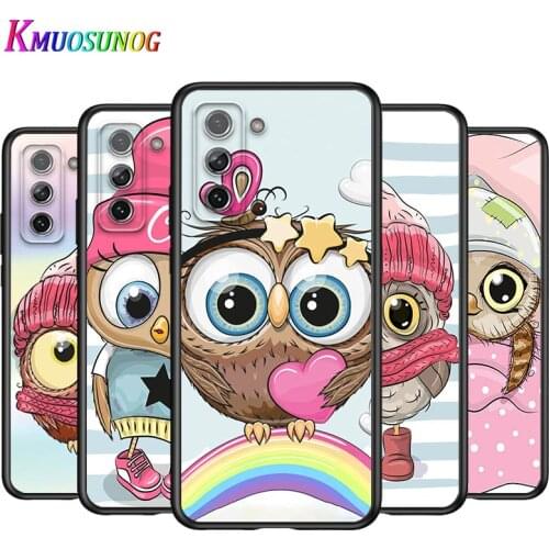 Cute Owl Hearts Lover for Samsung Galaxy S21 Note 20 S20 FE Lite Ultra 10 9 8 Pro S10E S10 5G S9 S8 S7 S6 Plus Phone Case