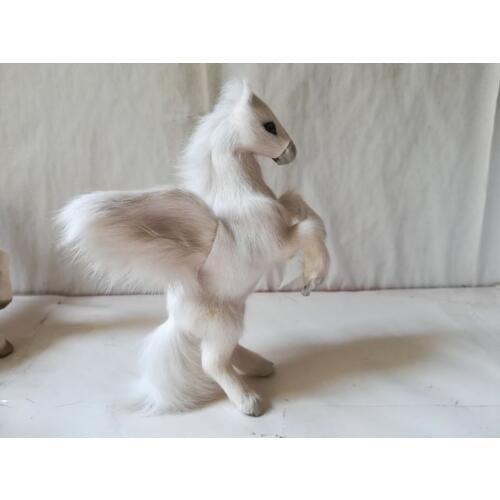 Simulation unicorn 11x16cm model polyethylene&furs white unicorn jumping leg up,model handicraft home decoration gift b2630