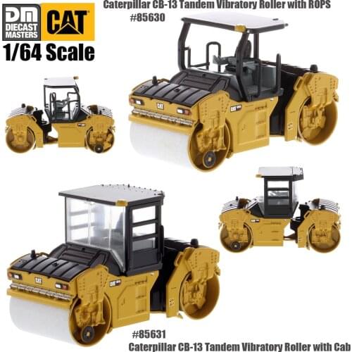 NEW 2021 DM Caterpillar 1/64 Scale Cat CB-13 andem Vibratory Roller with ROPS or Cab Diecast-Small Play&collect gift