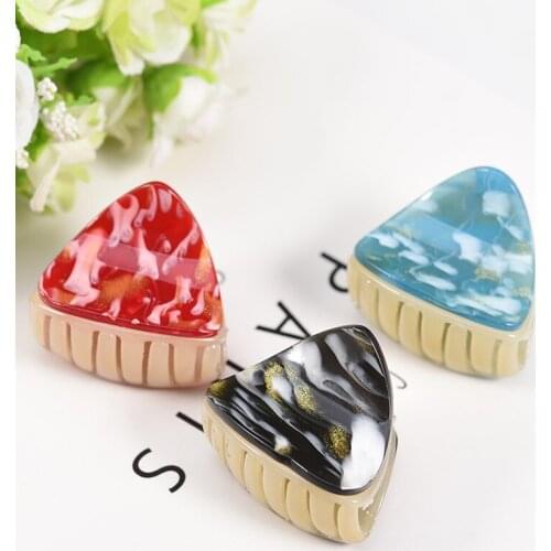 New Fashion Small Acrylic Triangle Starry Sky Hairpins Hair Clip Crab Hair Claws for Women Girl Clamp Hair Accessories Headwear