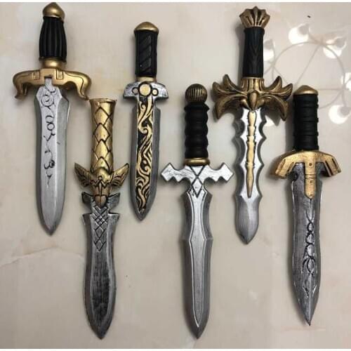 7 styles Dagger Weapon Knife Sword Cosplay Halloween Prop 1: 1 PU Movie Game Anime Cos Role Play Safety Kids Gift 32cm