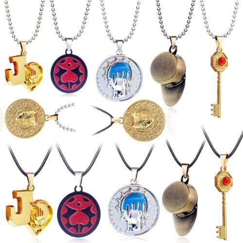 JOJOs BIZARRE ADVENTURE Necklaces Jotaro Kujo Killer Queen Arrow Metal Pendant Choker Bead Necklace Cosplay Collection