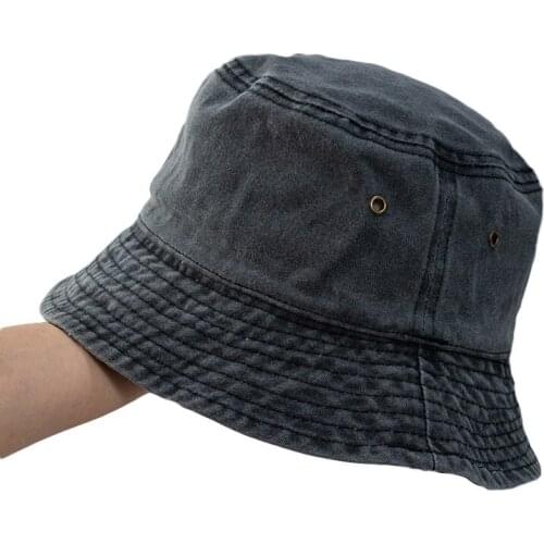 Foldable panama for men washed denim bucket hat fashion hip-hop Bob womens hat gift