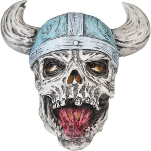 Reneecho Viking Skull Pirate Mask Halloween Costume For Adult