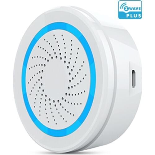 EU Version Zwave Alarm Siren Battery-Powered Also Can Be Charged with USB Siren Alarm Sensor For Z Wave Home Automation