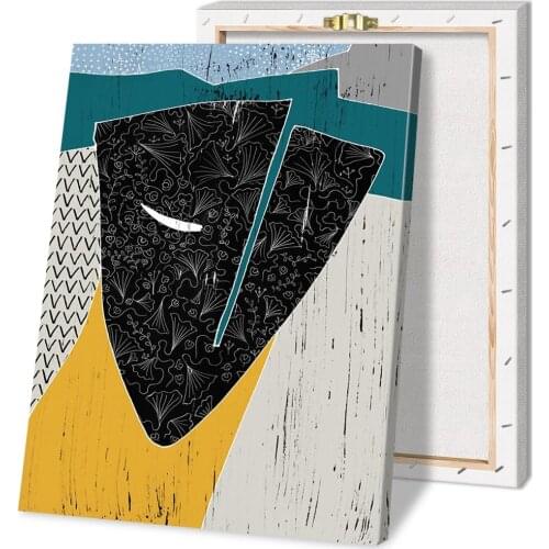 Nordic Black Women Portrait Posters and Prints Canvas Painting Wall Art Picture for Living Room Home Decor with Frame