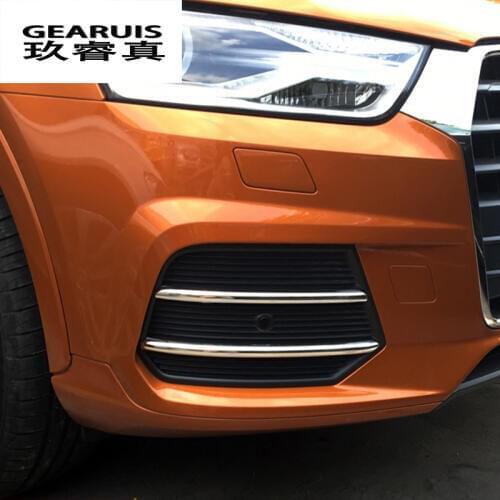 Stainless steel Car Styling Fog Lights Frame Covers Auto External Decoration Sitckers Trim For Audi Q3 Interior Auto Accessories