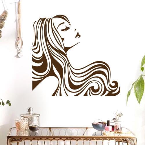 Beauty Salon Sticker Hair Salon Wall Decal Barber Shop Scissor Vinyl Window Decals Decor Mural Hairdresser Glass Sticker