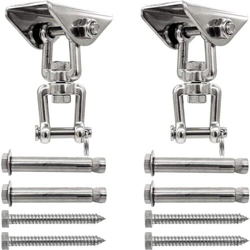 Stainless Steel Heavy Duty Swing Hanger 2 Screws 2 Expansion Bolts Yoga Hammock Chair Sandbag Swing Set 360° Swing