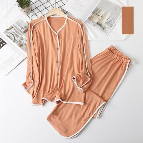 Spring Autumn Modal Cotton Maternity Pyjamas Breastfeeding Sleepwear Nursing Pajamas for Pregnant Women Casual Home Clothing
