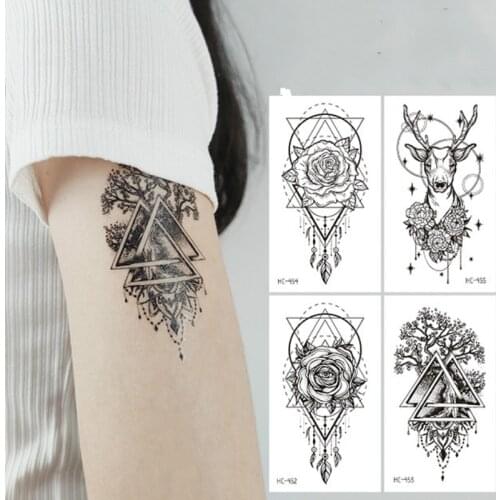 Waterproof Black Tattoo Sticker Temporar Fake Tattoo Anime Arm Tattoo Halloween Butterfly Sticker Fake Tattoo for Woman