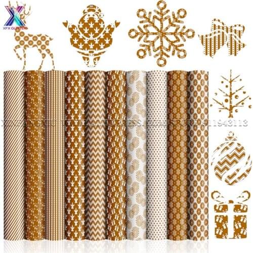 XFX HTV Wholesale 50CM*25M Christmas Heat Transfer Vinyl Bundle HTV Iron on Vinyl Bundle Elder Snowman Elk for Cricut Craft DIY