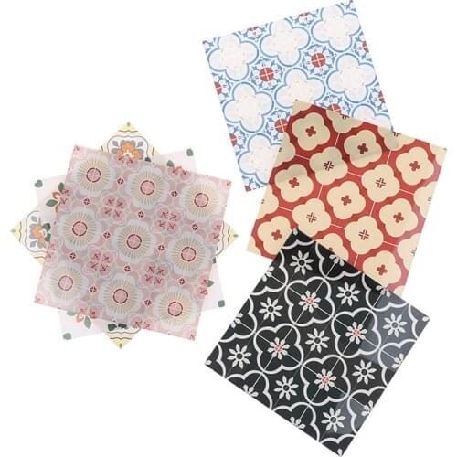 1:12 Dollhouse Miniature Vintage Acrylic Floor Tiles Wall Decal Room Floor Home Decor