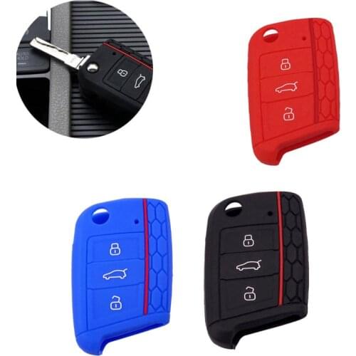 10pcs 3 BUTTON FLIP KEY SILICONE COVER FOR VW GOLF 7 MK7 SKODA SEAT 2014 2015 2016 FOB HULL OCTAVIA COMBI LEON IBIZA CUPTRA CASE