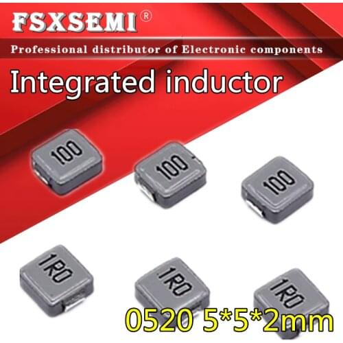 10pcs SMD Power Inductors 0520 1UH 2.2UH 3.3UH 4.7UH 6.8UH 10UH Chip Inductor 0520 Integrated 5*5*2mm 1R0 2R2 3R3 4R7 6R8 100