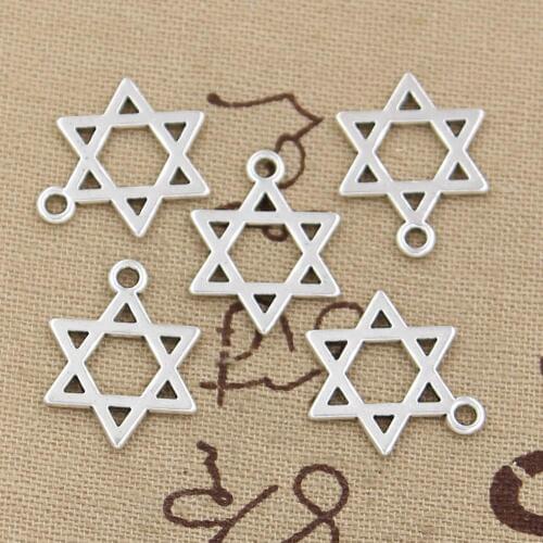 15pcs Charms Star Of David Shield 21x16mm Antique Making Pendant fit,Vintage Tibetan Silver color,DIY Handmade Jewelry