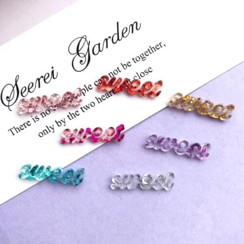 20pcs Acrylic flash powder small letters, with paste decorative necklace earrings to make DIY