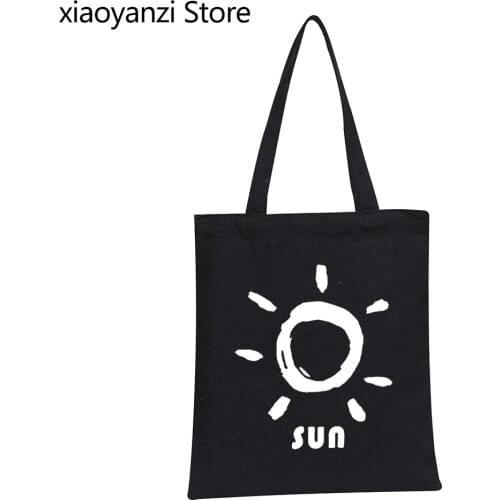 2021 Little sun Like a breath of fresh air Shoulder Canvas Bag Fashion Handbag Eco Reusable Shopping Bag Student Book Bags