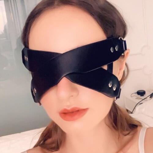 2021 Sexy Women Mask Blindfolded Cosplay Erotic Leather Mask Cosplay Adult Play Bondage Masquerade Carnival Fancy Gothic Masks