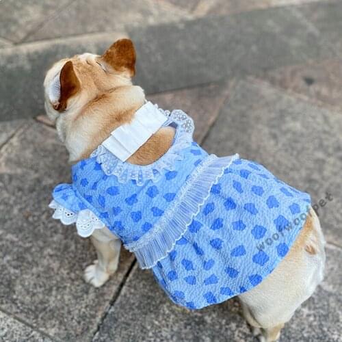Summer Dog Clothes Dress for Small Dog Costumes French Bulldog Clothing Teddy Skirts Lace Corgi Poodle Pug Pomeranian Cat Dress