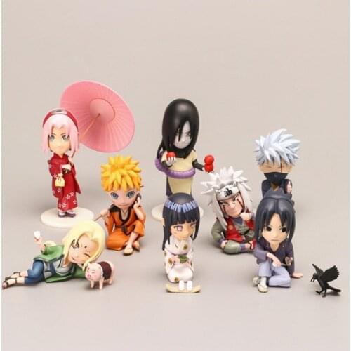 8PCS Naruto Doll Kawaii Action Figure Anime Figure Anime Childrens Gifts Naruto Haruno Sakura Uzumaki Sasuke Kakashi