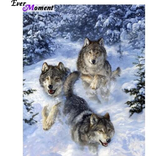 Diy diamond painting cross stitch diamond embroidery winter realm wolves pattern hobbies diamond mosaic home decorations ASF541