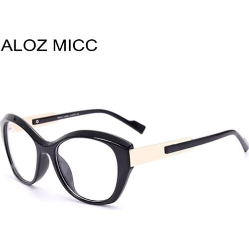 ALOZ MICC Fashion Transparent Women Cat Eye Glasses Frames Vintage Clear Lens Optical Glasses For Female Brand Designer C32