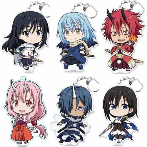 Anime That Time I Got Reincarnated as a Slime Rimuru Tempest Bags Pendant Keychain Acrylic Keyring Q Version Cosplay Xmas Gifts