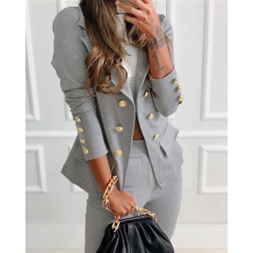 CHAXIAOA Women's Double-breasted Blazers