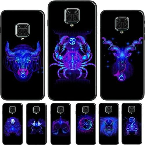 Neon Zodiac Signs Case For Xiaomi Redmi Note 8 9 Pro Note 9S 8T 9 9C 9A 9T Cover For Redmi Note 10 Pro Shell