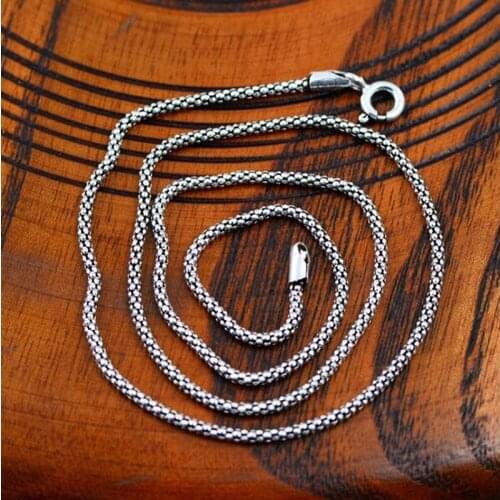 PURE S925 STERLING SILVER NECKLACE MENS SNAKE LINK CHAIN NECKLACE STAMP S925