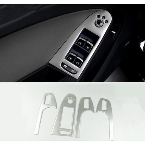 CNORICARC Car Styling Door Window Glass Lifter Button Frame Cover Trim Strip For Audi A4 B8 LHD Interior Armrest Handle Sticker