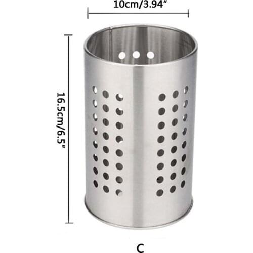 Stainless Steel Kitchen Cooking Utensils Holder Crock Drainer Flatware Caddy Cutlery Organizer Tableware Storage Serving Tool