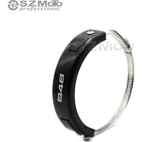 For DUCATI 848 EVO Silencer Exhaust Protector Can Cover Round Oval SILICONE Motorcycle Scope 100MM-140MM LOGO Protector