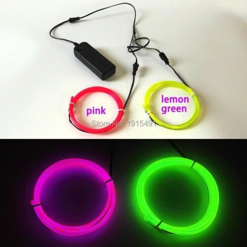 3.2mm 2pieces EL Wire Rope Tube Diy Christmas Gift Neon Led Light Stage Performance Props Blinking Event Party Lights