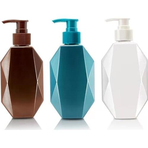 300/500ml Geometry Soap Pump Bottles Shampoo Lotion Shower Gel Refillable Empty Soap Dispenser Bottles Bathroom Container
