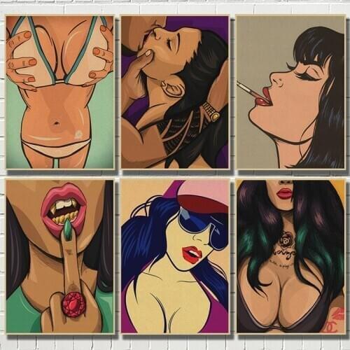 Perfect Cool Anime Girls kraft poster beer restaurant wine bar home bedroom wall decoration gift